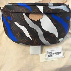 Louis Vuitton Brown Monogram Bumbag with Blue, White, and Gray Accents